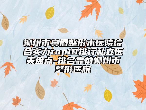柳州市鼻唇整形术医院综合实力top10排行私立医美盘点-排名靠前柳州市整形医院