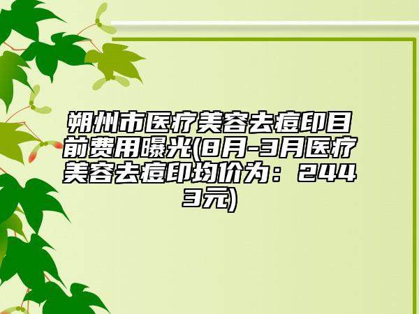 朔州市医疗美容去痘印目前费用曝光(8月-3月医疗美容去痘印均价为：2443元)