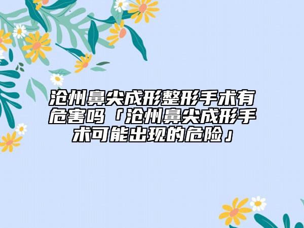 沧州鼻尖成形整形手术有危害吗「沧州鼻尖成形手术可能出现的危险」