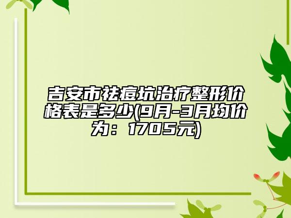 吉安市祛痘坑治疗整形价格表是多少(9月-3月均价为：1705元)