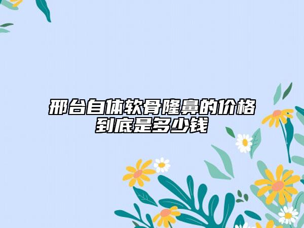 邢台自体软骨隆鼻的价格到底是多少钱