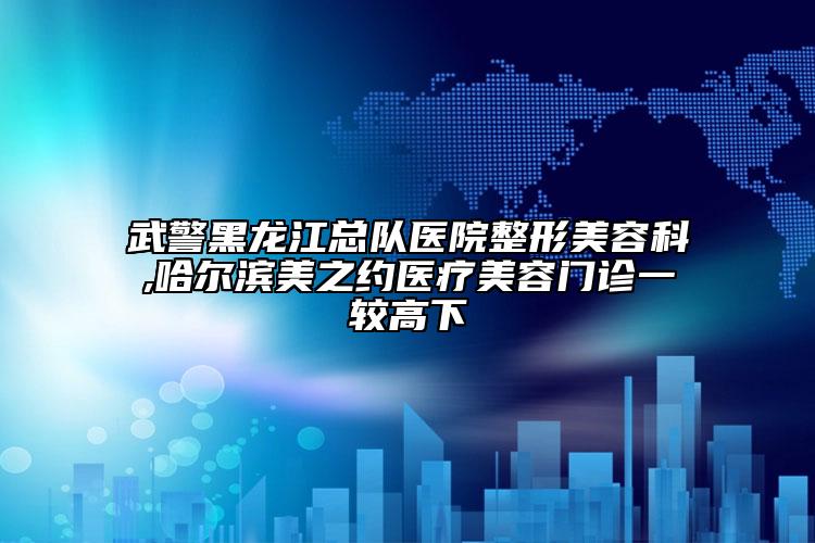 武警黑龙江总队医院整形美容科,哈尔滨美之约医疗美容门诊一较高下