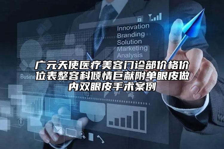 广元天使医疗美容门诊部价格价位表整容科倾情巨献附单眼皮做内双眼皮手术案例