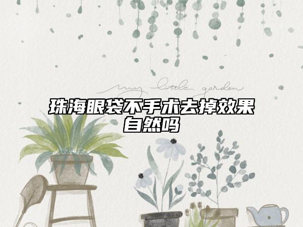 珠海眼袋不手术去掉效果自然吗