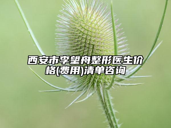 西安市李望舟整形医生价格(费用)清单咨询