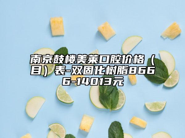 南京鼓楼美莱口腔价格（目）表-双固化树脂8666-14013元