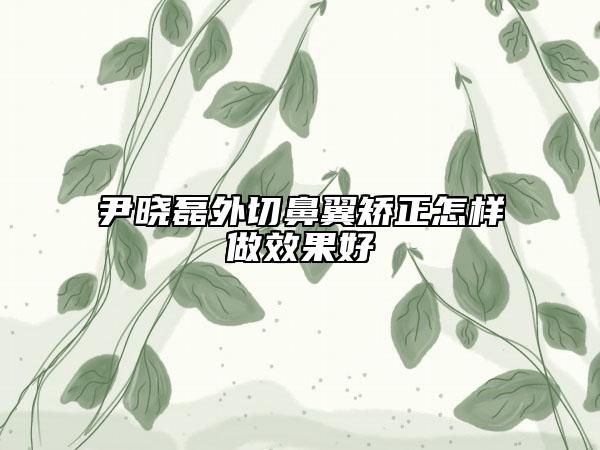 尹晓磊外切鼻翼矫正怎样做效果好