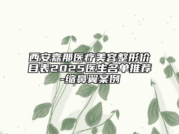 西安嘉那医疗美容整形价目表2025医生名单推荐-缩鼻翼案例