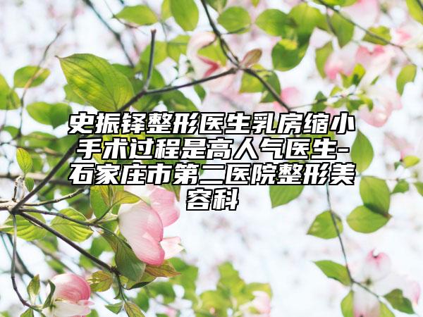 史振铎整形医生乳房缩小手术过程是高人气医生-石家庄市第二医院整形美容科