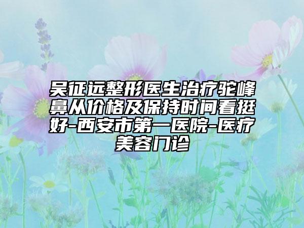 吴征远整形医生治疗驼峰鼻从价格及保持时间看挺好-西安市第一医院-医疗美容门诊