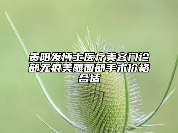 贵阳发博士医疗美容门诊部无痕美雕面部手术价格合适