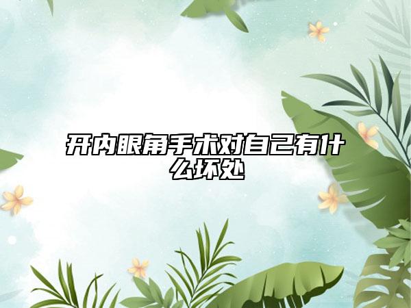 开内眼角手术对自己有什么坏处
