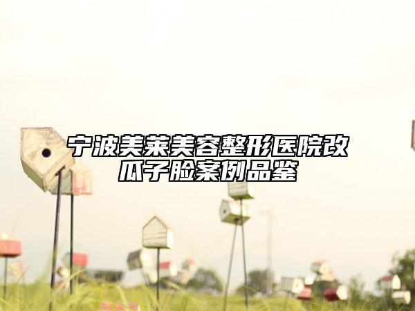 宁波美莱美容整形医院改瓜子脸案例品鉴