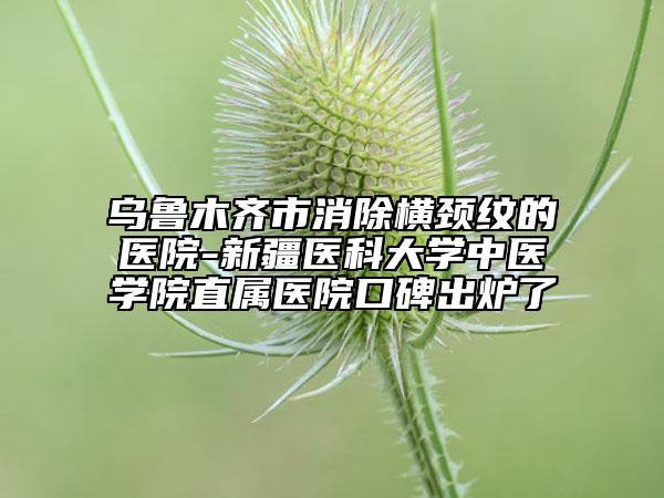 乌鲁木齐市消除横颈纹的医院-新疆医科大学中医学院直属医院口碑出炉了