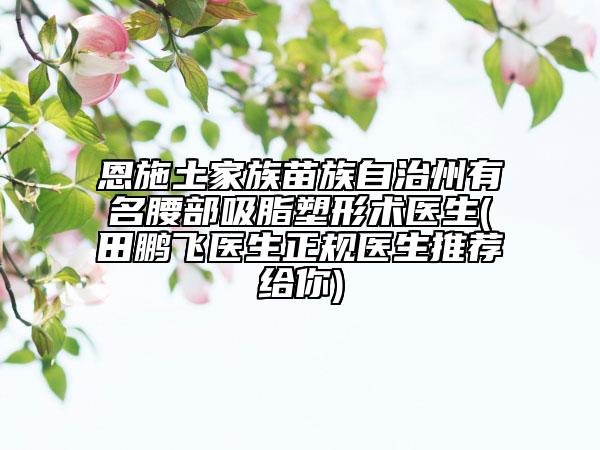 恩施土家族苗族自治州有名腰部吸脂塑形术医生(田鹏飞医生正规医生推荐给你)