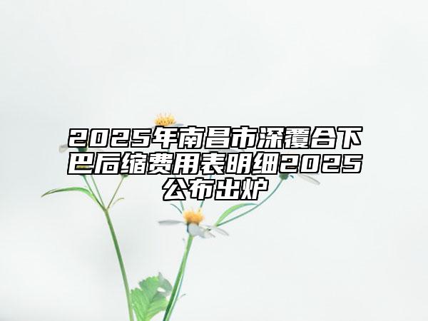 2025年南昌市深覆合下巴后缩费用表明细2025公布出炉
