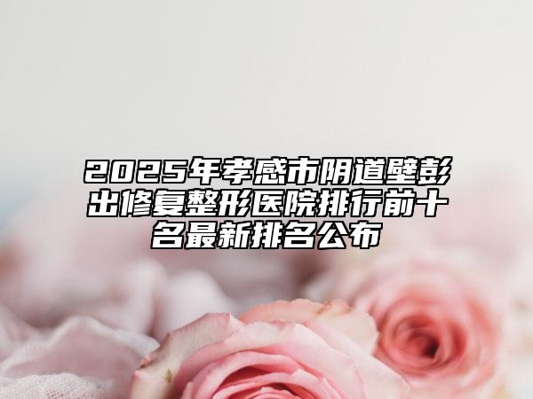 2025年孝感市阴道壁彭出修复整形医院排行前十名最新排名公布