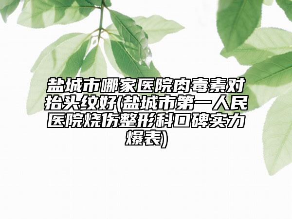 盐城市哪家医院肉毒素对抬头纹好(盐城市第一人民医院烧伤整形科口碑实力爆表)