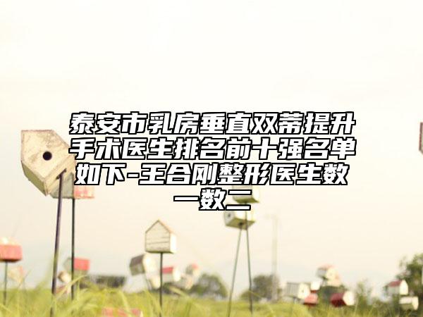 泰安市乳房垂直双蒂提升手术医生排名前十强名单如下-王合刚整形医生数一数二