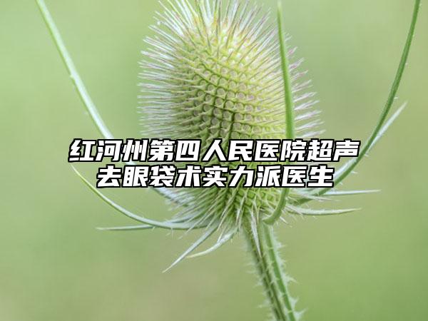 红河州第四人民医院超声去眼袋术实力派医生