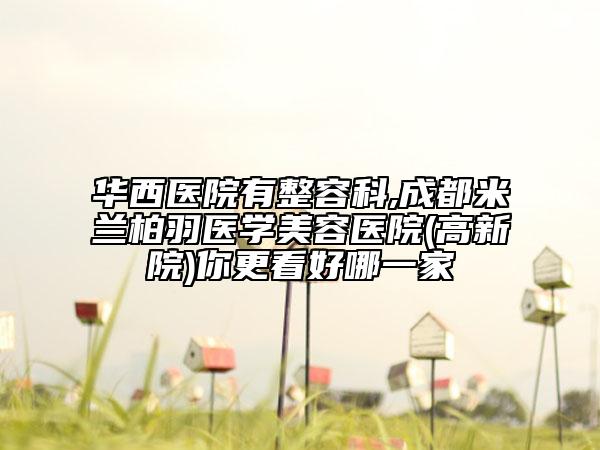 华西医院有整容科,成都米兰柏羽医学美容医院(高新院)你更看好哪一家