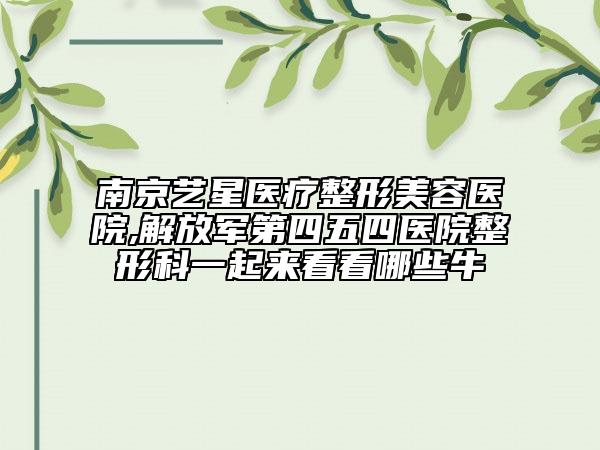 南京艺星医疗整形美容医院,解放军第四五四医院整形科一起来看看哪些牛