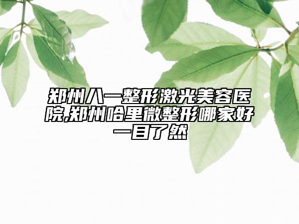 郑州八一整形激光美容医院,郑州哈里微整形哪家好一目了然