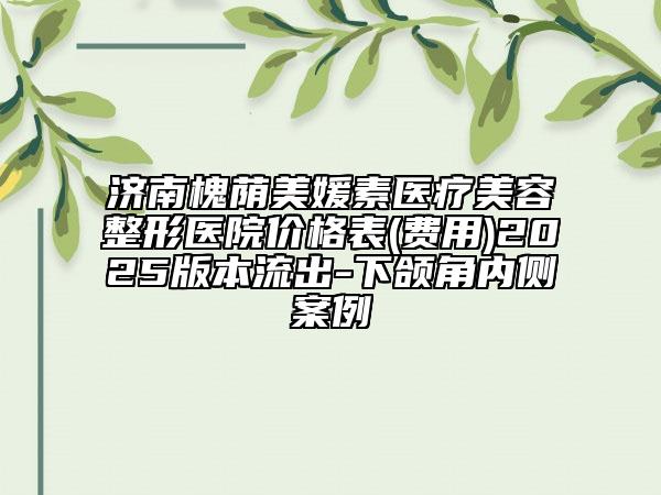 济南槐荫美媛素医疗美容整形医院价格表(费用)2025版本流出-下颌角内侧案例