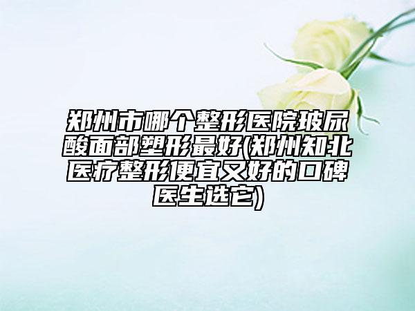 郑州市哪个整形医院玻尿酸面部塑形最好(郑州知北医疗整形便宜又好的口碑医生选它)