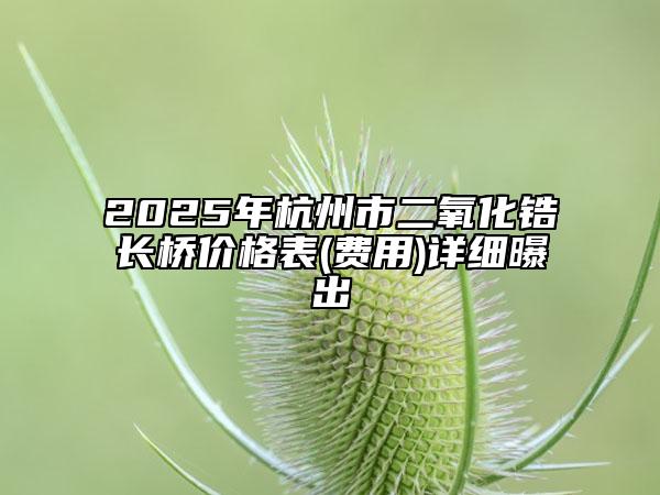 2025年杭州市二氧化锆长桥价格表(费用)详细曝出