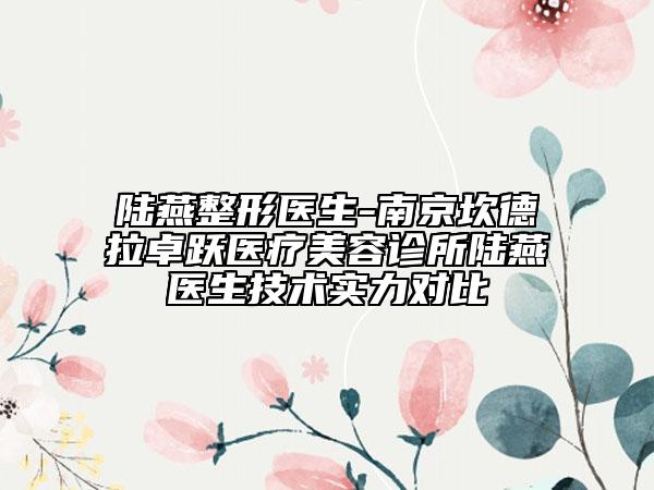 陆燕整形医生-南京坎德拉卓跃医疗美容诊所陆燕医生技术实力对比