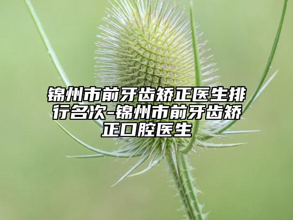 锦州市前牙齿矫正医生排行名次-锦州市前牙齿矫正口腔医生