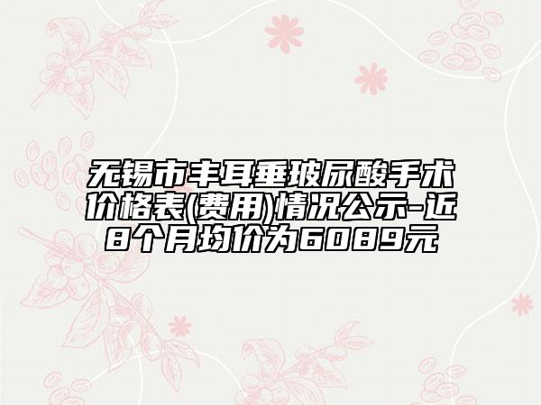 无锡市丰耳垂玻尿酸手术价格表(费用)情况公示-近8个月均价为6089元