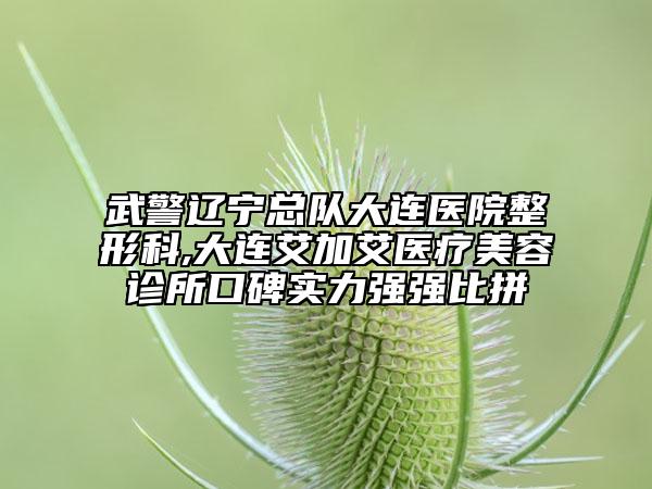 武警辽宁总队大连医院整形科,大连艾加艾医疗美容诊所口碑实力强强比拼