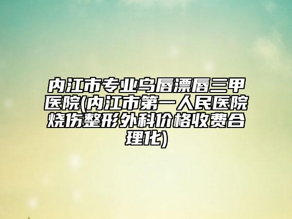 内江市专业乌唇漂唇三甲医院(内江市第一人民医院烧伤整形外科价格收费合理化)