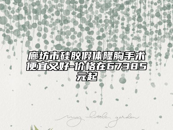 廊坊市硅胶假体隆胸手术便宜又好-价格在67385元起