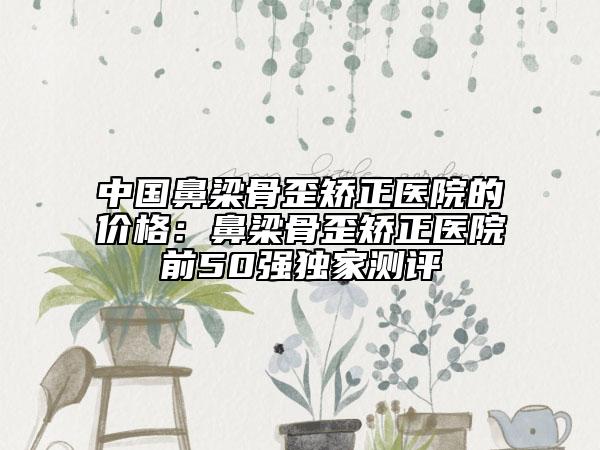 中国鼻梁骨歪矫正医院的价格：鼻梁骨歪矫正医院前50强独家测评