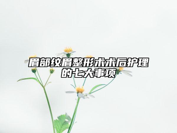 眉部纹眉整形术术后护理的七大事项