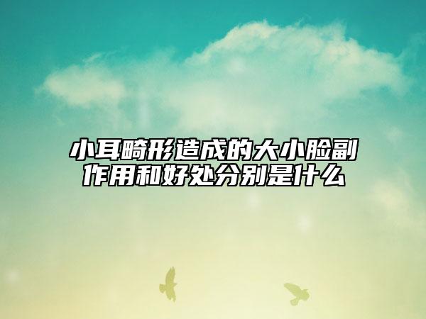 小耳畸形造成的大小脸副作用和好处分别是什么