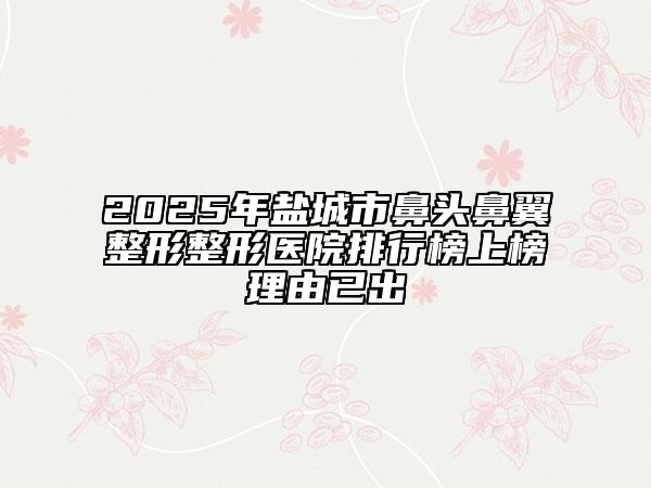 2025年盐城市鼻头鼻翼整形整形医院排行榜上榜理由已出