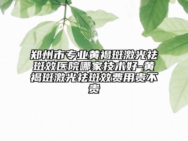 郑州市专业黄褐斑激光祛斑效医院哪家技术好-黄褐斑激光祛斑效费用贵不贵