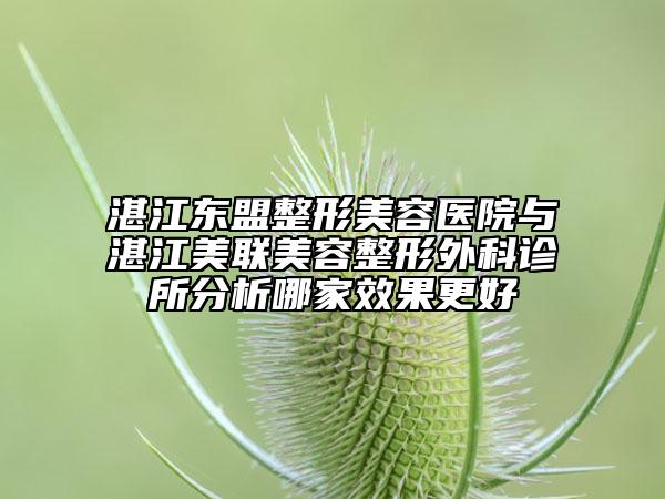 湛江东盟整形美容医院与湛江美联美容整形外科诊所分析哪家效果更好