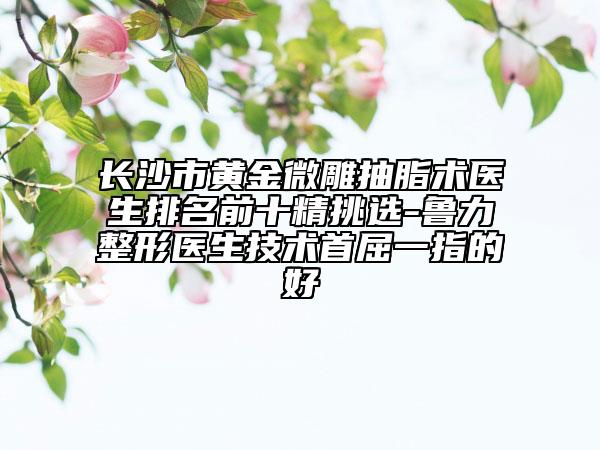 长沙市黄金微雕抽脂术医生排名前十精挑选-鲁力整形医生技术首屈一指的好