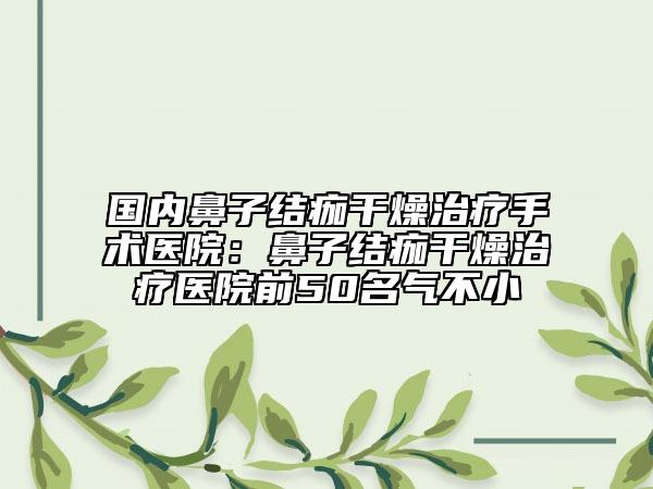 国内鼻子结痂干燥治疗手术医院：鼻子结痂干燥治疗医院前50名气不小