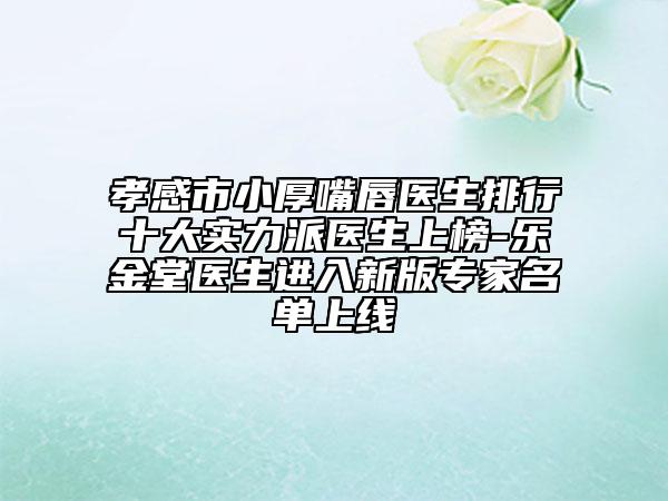 孝感市小厚嘴唇医生排行十大实力派医生上榜-乐金堂医生进入新版专家名单上线