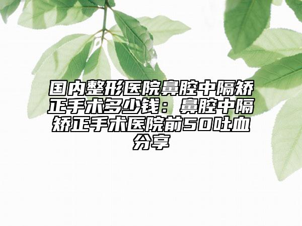 国内整形医院鼻腔中隔矫正手术多少钱：鼻腔中隔矫正手术医院前50吐血分享