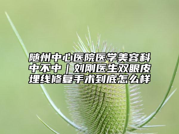随州中心医院医学美容科中不中｜刘刚医生双眼皮埋线修复手术到底怎么样
