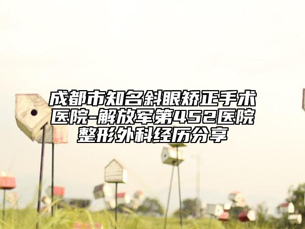 成都市知名斜眼矫正手术医院-解放军第452医院整形外科经历分享