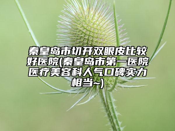 秦皇岛市切开双眼皮比较好医院(秦皇岛市第一医院医疗美容科人气口碑实力相当~)