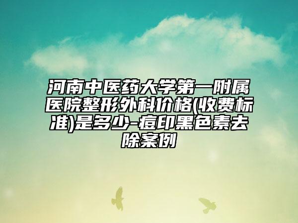 河南中医药大学第一附属医院整形外科价格(收费标准)是多少-痘印黑色素去除案例